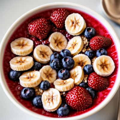 Acai Bowl with Strawberries and Bananas - Vegan, Gluten-free, Raw, High-protein, Kid-friendly