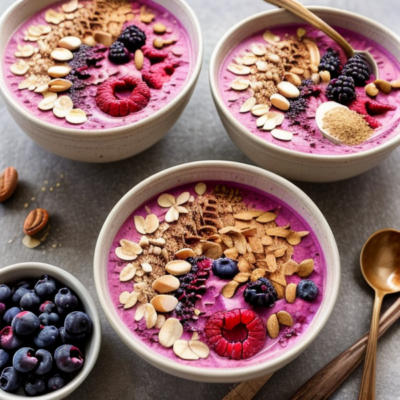 African Peanut Butter & Berry Smoothie Bowls - Budget-Friendly, Gluten-Free, High-Fiber, Kid-Friendly, Low-Carb, No-Cook, Oil-Free, Quick & Easy, Raw, Soy-Free, Superfoods, Vegan, Whole Foods Plant-Based, Zero Waste