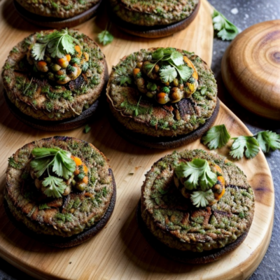 African Spiced Black-Eyed Pea Burgers with Cilantro Chutney - A Delicious Plant-Based Twist on West African Street Food!