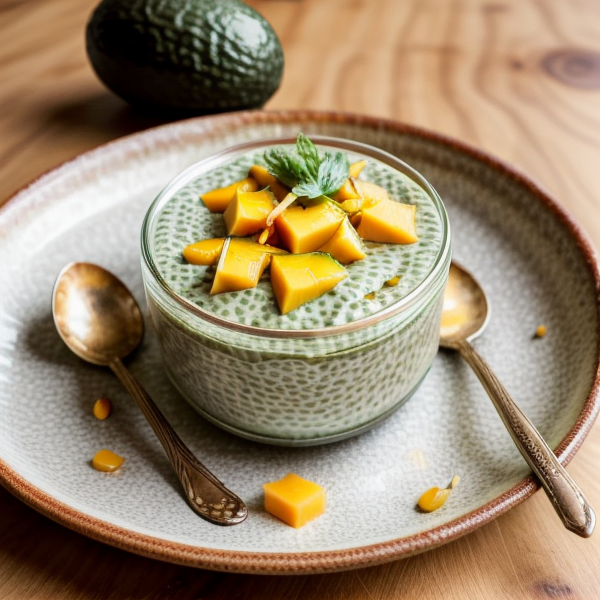 Creamy Avocado Chia Pudding with Mango – A Delightful Vegan Dessert Inspired by Thai Cuisine!