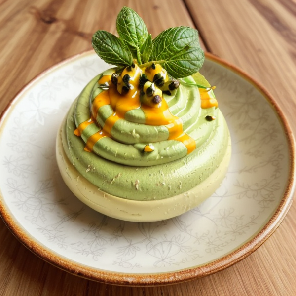 Creamy Avocado Mousse with Passion Fruit Sauce – A Delightful and Refreshing Dessert Inspired by Peruvian Cuisine