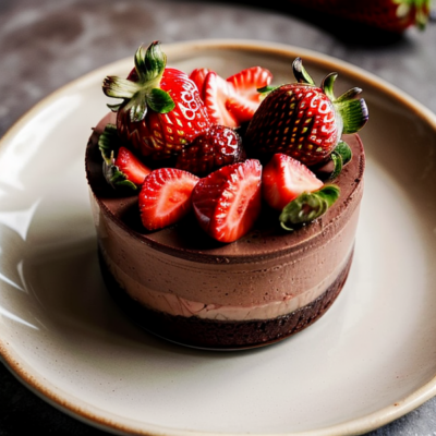 Creamy Chocolate Avocado Mousse (with Strawberries) - A Delicious and Healthy Vegan Dessert Inspired by French Cuisine!