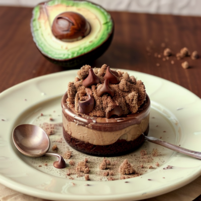 Creamy Chocolate Avocado Pudding (with a Cookie Crumb Topping)