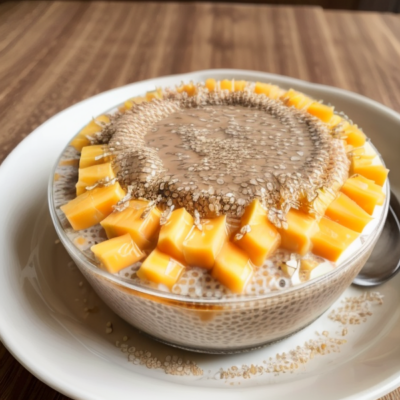 Creamy Coconut Chia Pudding with Mango - A Delicious and Nourishing Vegan Dessert Inspired by Thai Cuisine