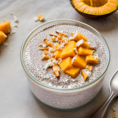 Creamy Coconut Chia Pudding with Mango - A Delightful Vegan Dessert Inspired by Thai Cuisine! (Easy, Gluten-Free, High-Protein, Kid-Friendly, Low-Carb, No-Cook)