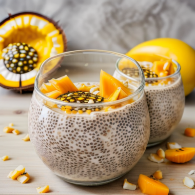 Creamy Coconut Chia Pudding with Mango & Passionfruit - A Taste of Thai Inspired Vegan Dessert (Easy, Low Carb, High Protein, Gluten-free)