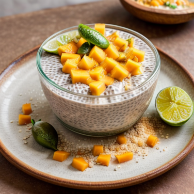 Creamy Coconut Chia Pudding with Mango and Lime (Inspired by Thai cuisine)