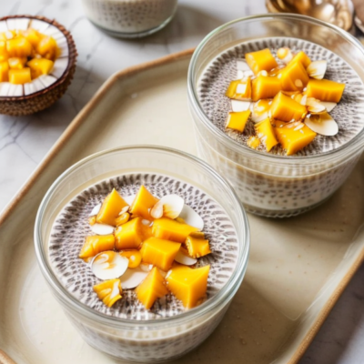 Creamy Coconut Chia Pudding with Mango and Passionfruit - A Spirited Southeast Asian Inspired Dessert