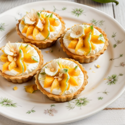 Creamy Coconut Lime Tarts with Mango and Passionfruit - A Tropical Delight!