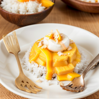 Creamy Coconut Mango Sticky Rice - A Vegan Thai Inspired Dessert