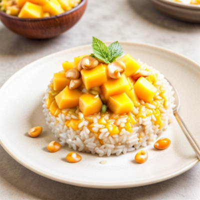 Creamy Mango Sticky Rice - A Delightful Thai Inspired Vegan Dessert