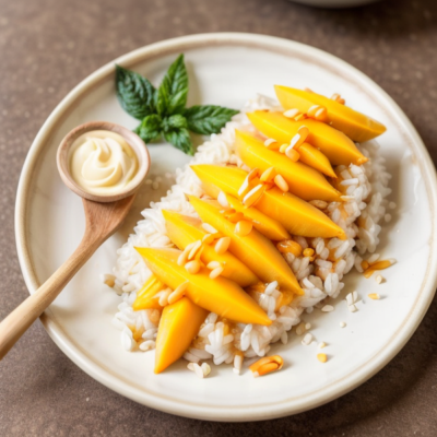 Creamy Mango Sticky Rice Inspired by Thai Street Vendor Snack (Vegan, Gluten-free, Refined Sugar-free)