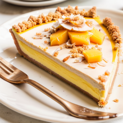Creamy Mango Tart with Coconut Crumble - A Vegan Thai Inspired Dessert