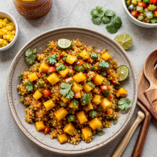 Crispy Cauliflower Rice Bowls with Spicy Mango Salsa – Gluten-free, Kid-friendly, Vegan Recipe