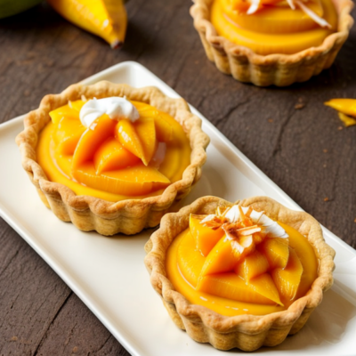 Exotic African Mango Tartlets with Coconut Cream and Turmeric-Masala Spice Blend