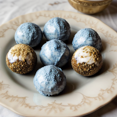 Exotic Blue Lotus Dream Balls - A Vegan Dessert Inspired by Ancient Egyptian Cuisine