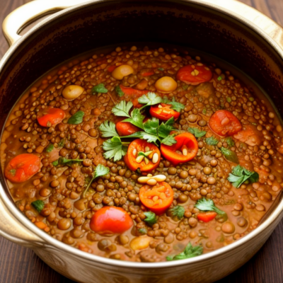 Exotic Egyptian Lentil Stew - A Delightful One Pot Meal Inspired by 150 Cuisine!
