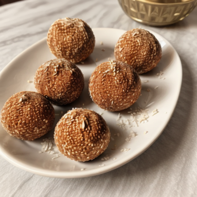 Exotic Egyptian Luqmatani - Vegan Coconut Date Balls (Gluten-free, Oil-free)