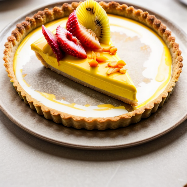 Exotic Fruit Tart with Turmeric Coconut Cream – A Vegan Dessert Inspired by Indonesian Street Food
