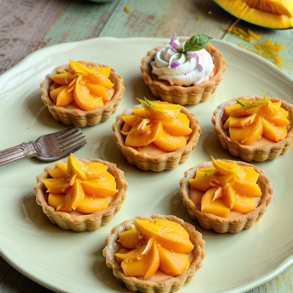 Exotic Fusion Mango Tartlets – A Colorful and Delicious Vegan Dessert Inspired by 36 Cuisines