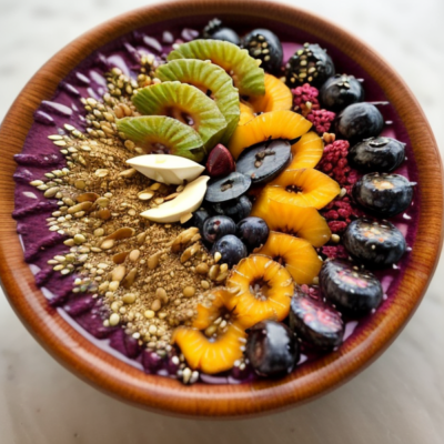 Exotic Indian-Inspired Acai Bowls (vegan, gluten-free, high protein, oil-free)