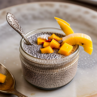 Exotic Indian Spiced Chia Pudding with Coconut Mango Coulis - A Budget-Friendly, Fermented, Gluten-Free, Grain-Free, High-Protein, Kid-Friendly, Low-Carb, Oil-Free, Raw, Seasonal, Soy-Free, Spicy, Superfoods, Vegan, Whole Foods Plant-Based Zero Waste Recipe!
