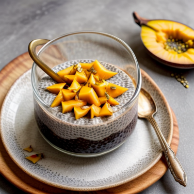 Exotic Indian Spiced Chia Pudding with Mangoes - A Vegan Dessert Inspired by 36 Cuisines