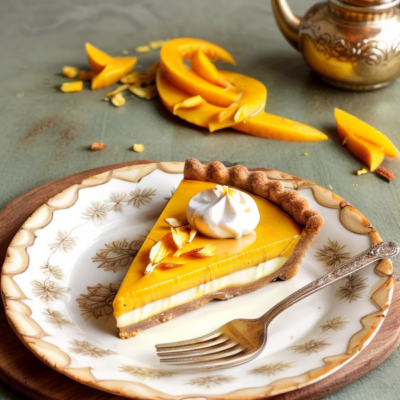 Exotic Indian Spiced Mango Cream Tart (vegan)