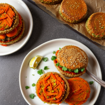 Exotic Moroccan Spiced Carrot and Chickpea Burgers (Grain-Free, Gluten-Free, High-Protein, Kid-Friendly)