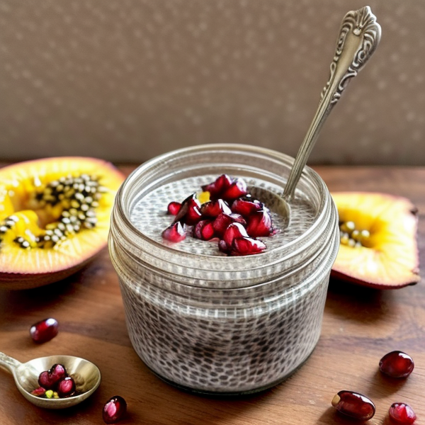 Exotic Moroccan Spiced Chia Pudding with Mango and Pomegranate Seeds – A Budget-Friendly, Gluten-Free, Grain-Free, High-Fiber, Kid-Friendly, Low-Carb, Oil-Free, Quick & Easy, Raw, Seasonal, Soy-Free, Spicy, Superfoods, Vegan, Whole Foods Plant-based Zero Waste Recipe!