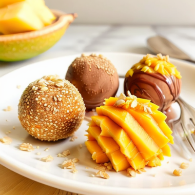 Exotic Vegan Dessert: Mango Sticky Rice Inspired Truffles