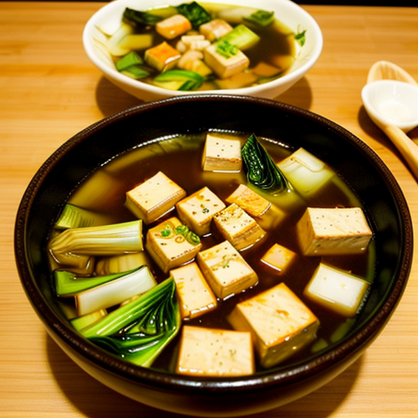 Savory Japanese-Inspired Miso Soup with Tofu and Bok Choy – A Vegan Delight!