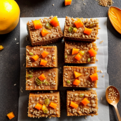 Sweet Potato Brown Rice Crispy Treats with Mango and Passionfruit