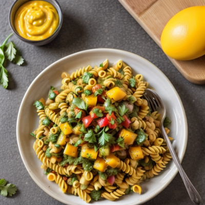Vibrant Brazilian-Inspired Vegan Pasta with Mango Salsa - Budget-Friendly, Gluten-Free, High-Protein, Kid-Friendly, Low Carb, No Oil, Quick & Easy, Seasonal, Soy-Free, Spicy, Superfood, Whole Foods Plant-Based, Zero Waste