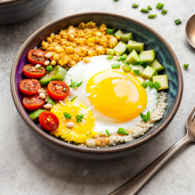 157-Inspired Vegetarian Budget-Friendly High-Protein Breakfast Bowl