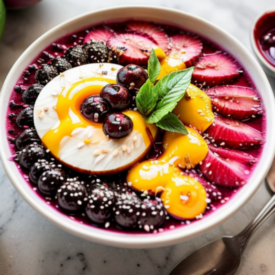 Açaí Bowl with Guava Puree - A Delicious and Healthy Breakfast Inspired by Brazilian Cuisine