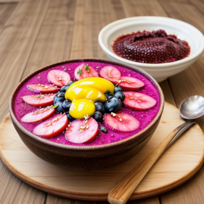 Acai Bowl with Guava Puree - A Delicious and Nutritious Vegetarian Drink from Brazil!