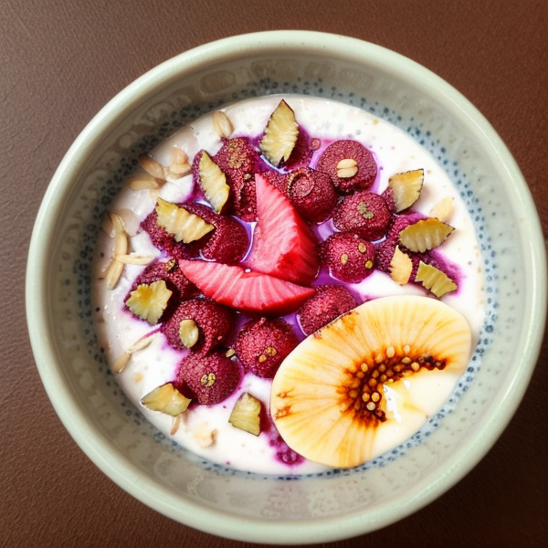 Acai Bowl with Guava Puree and Coconut Milk