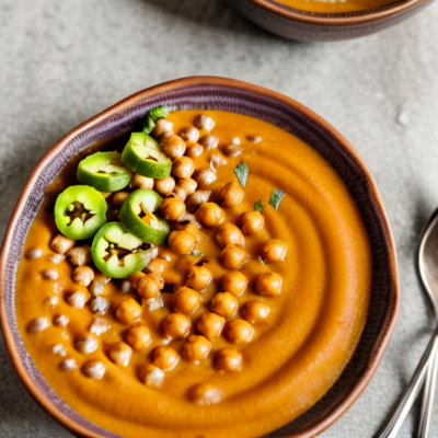 African-Spiced Sweet Potato and Chickpea Smoothie Bowl