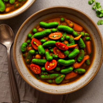 Budget-Friendly, Fermented, Gluten-Free, Grain-Free, High-Protein, Kid-Friendly, Low-Carb, Nut-Free, Oil-Free, Quick & Easy, Raw, Seasonal, Soy-Free, Spicy, Superfoods, Vegan, Whole Foods Plant-Based, Zero Waste African Pea Stew