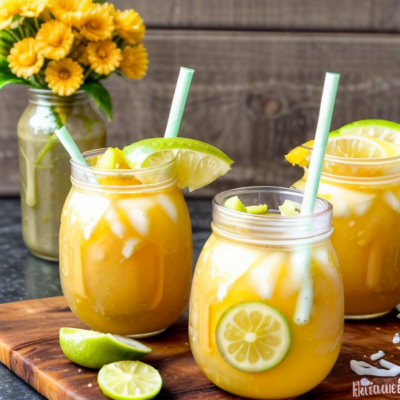 Coconut Water Kefir Punch - A Budget-Friendly, Gluten-free, Kid-friendly, High-protein, Raw and Refreshing Recipe Inspired by Caribbean Cuisine!