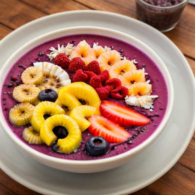 Creamy Acai Bowl with Coconut Milk and Tropical Fruits (Inspired by Brazil)