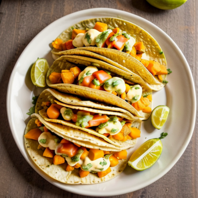 Creamy Butternut Squash and Cauliflower Tacos with Chipotle Lime Sauce (Vegan, Gluten-Free)