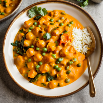 Creamy Butternut Squash and Chickpea Curry with Coconut Milk - A Flavorful Indian-Inspired Vegetarian Meal