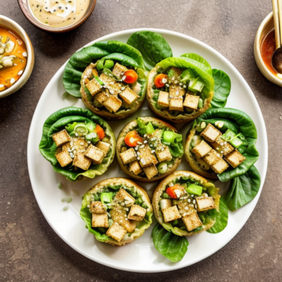 Creamy Miso Tofu and Veggie Lettuce Cups (Inspired by Thai Cuisine)