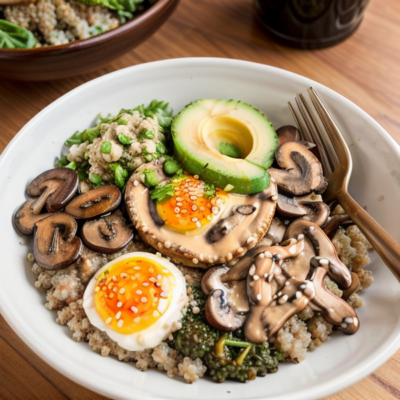 Creamy Mushroom and Quinoa Buddha Bowl (Gluten-Free, High-Protein)