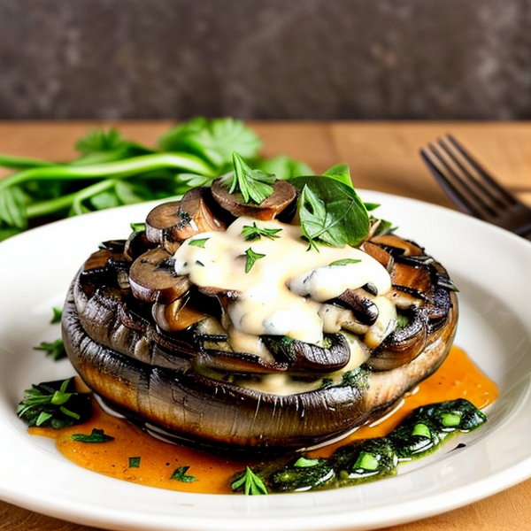 Creamy Mushroom and Spinach Stuffed Portobello Mushrooms – A Flavorful and Nutritious Vegetarian Meal Inspired by French Cuisine!