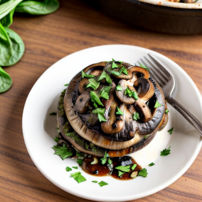 Creamy Mushroom and Spinach Stuffed Portobello Mushrooms (Gluten-Free, High-Protein, Low-Carb)