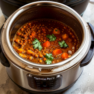 Deliciously Satisfying Moroccan Lentil Stew (Instant Pot + Stovetop) - Gluten-free, High Fiber, Protein Packed, Whole Foods Plant-based