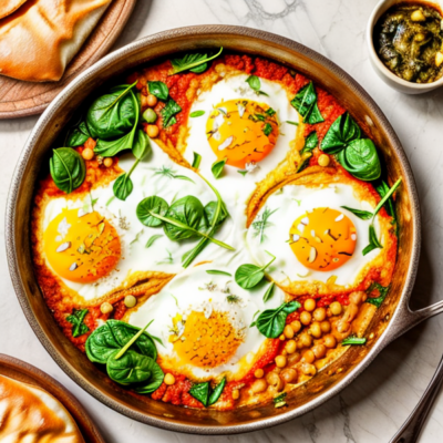 Egyptian-Style Shakshuka with Chickpeas and Spinach